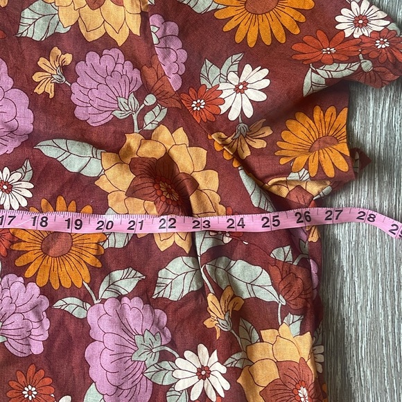 ModCloth x Princess Highway Floral Linen Top size 28 boho print - Picture 3 of 7